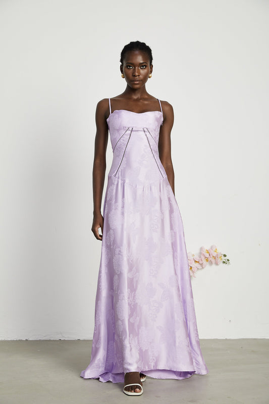 Adabella floral maxi dress in purple