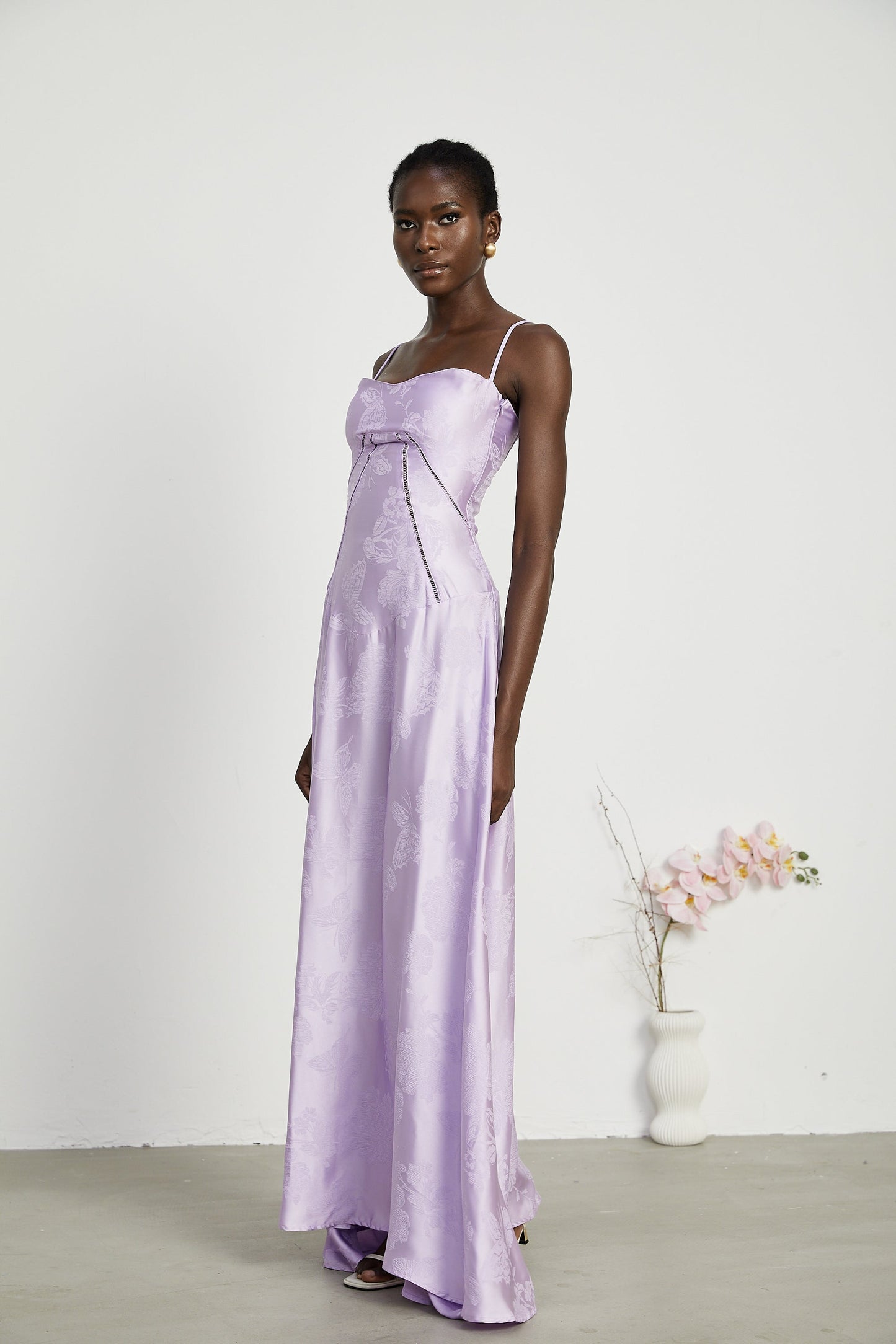 Adabella floral maxi dress in purple