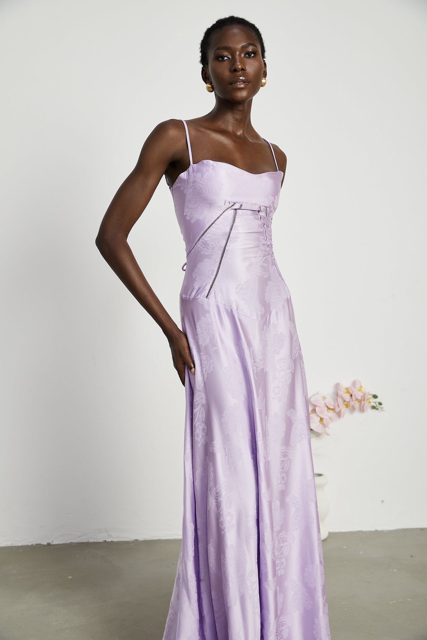 Adabella floral maxi dress in purple