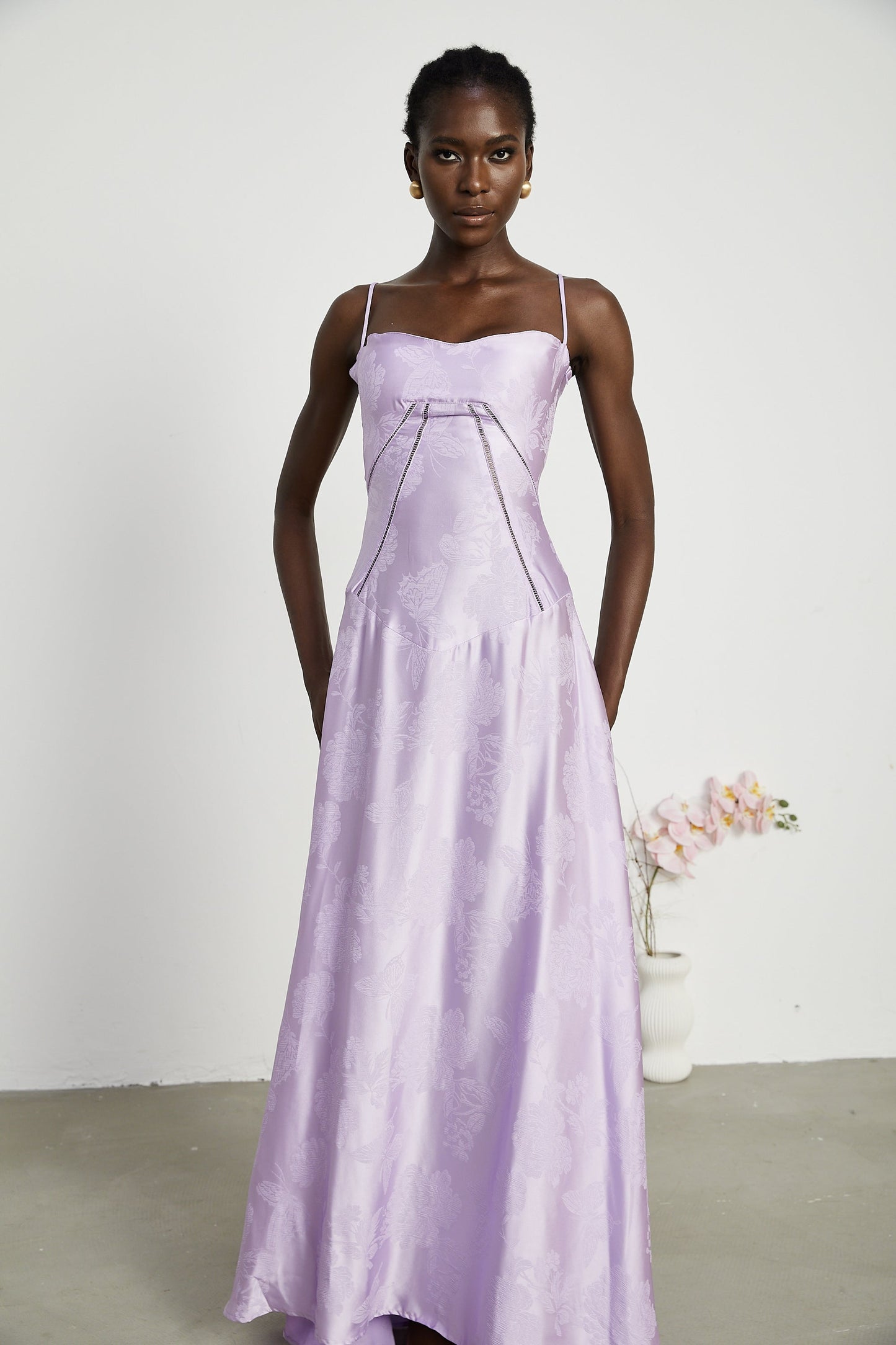 Adabella floral maxi dress in purple