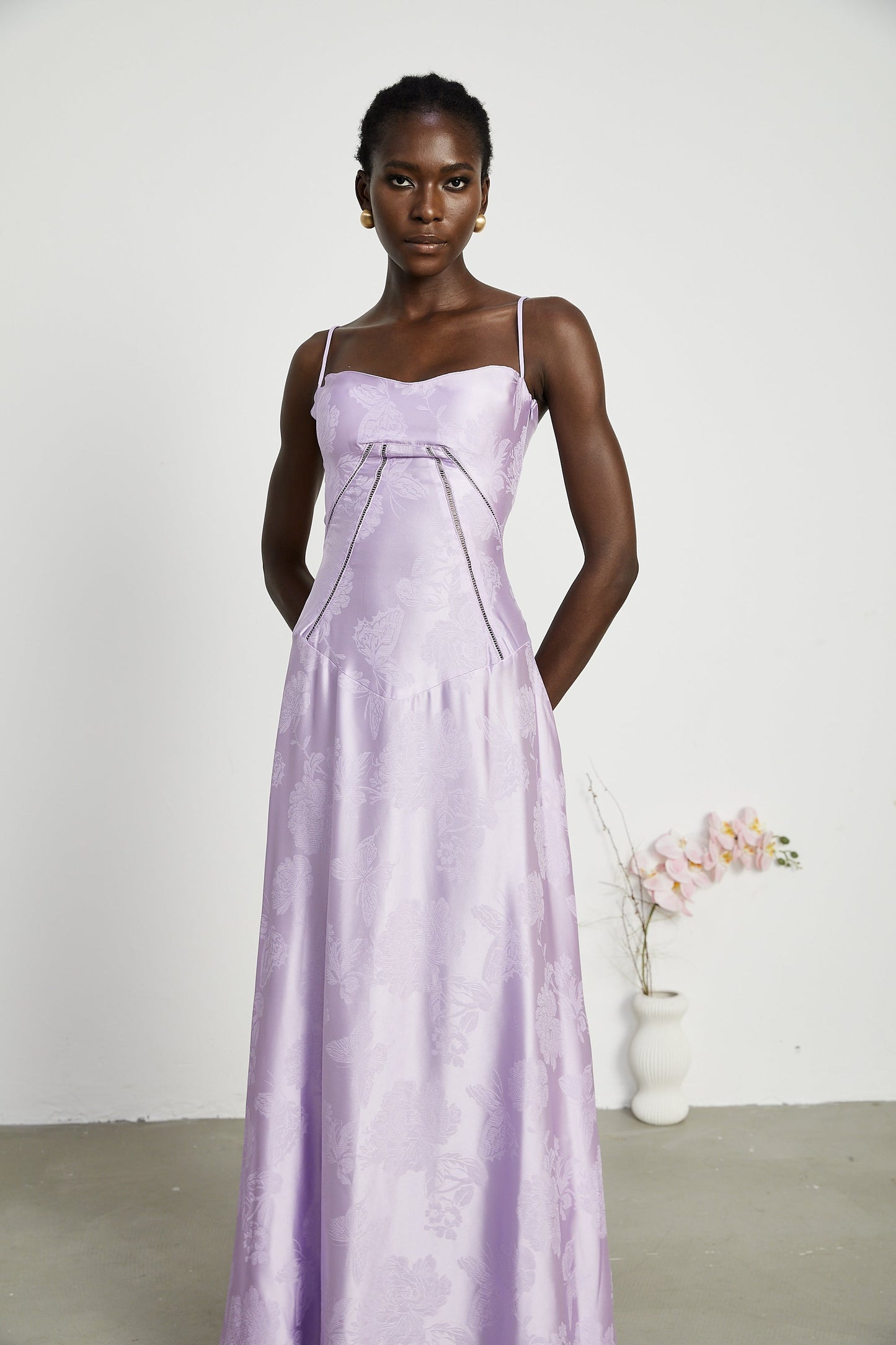 Adabella floral maxi dress in purple