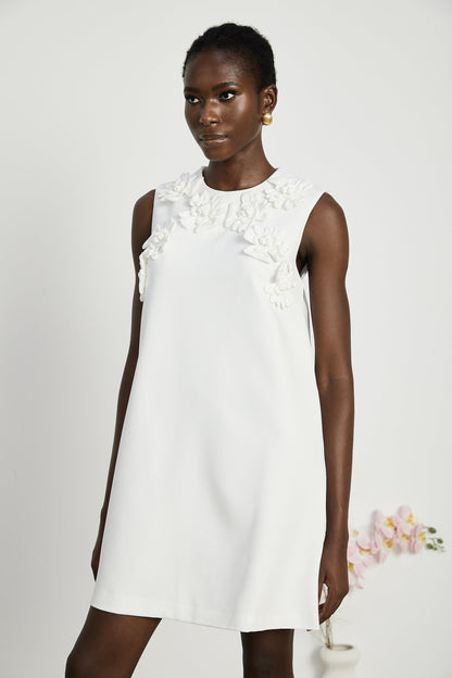 Marcella faux-flower mini dress