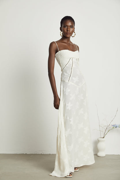 Adabella floral maxi dress in neutral