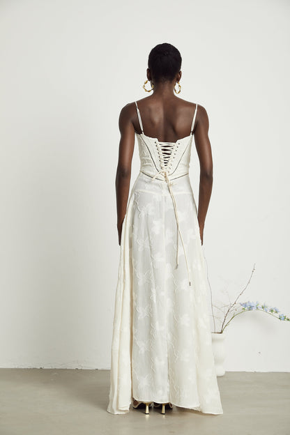 Adabella floral maxi dress in neutral