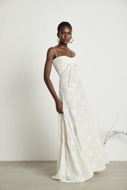 Adabella floral maxi dress in neutral