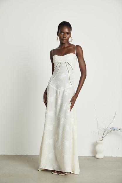 Adabella floral maxi dress in neutral
