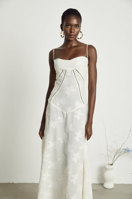 Adabella floral maxi dress in neutral