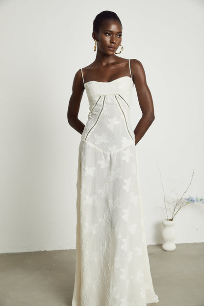 Adabella floral maxi dress in neutral