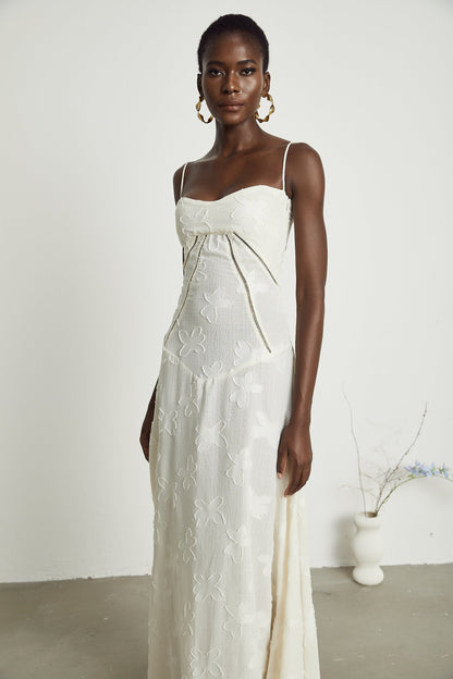 Adabella floral maxi dress in neutral
