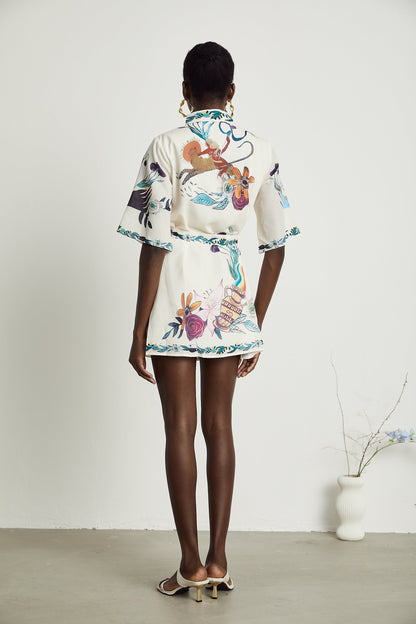 Isabelle floral-print mini dress