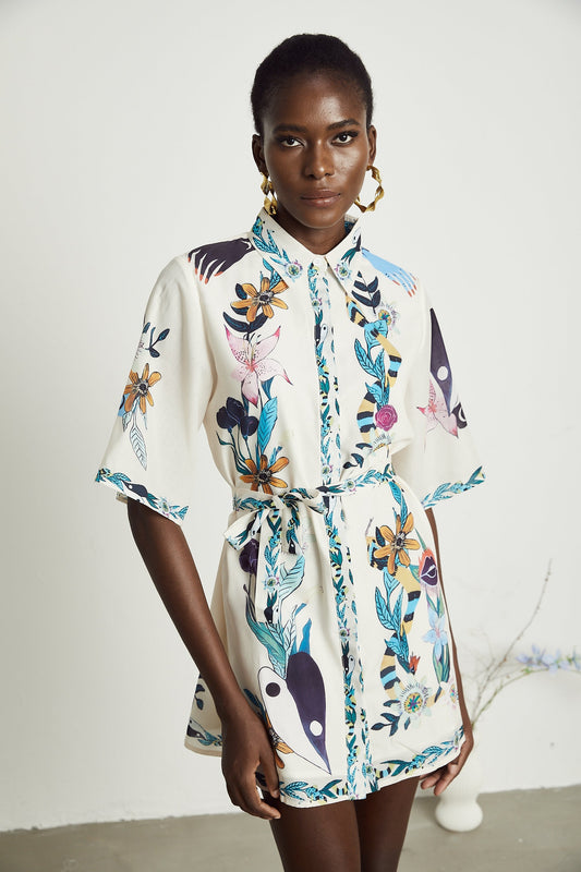 Isabelle floral-print mini dress