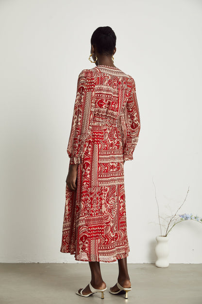 Camille pattern-print midi dress