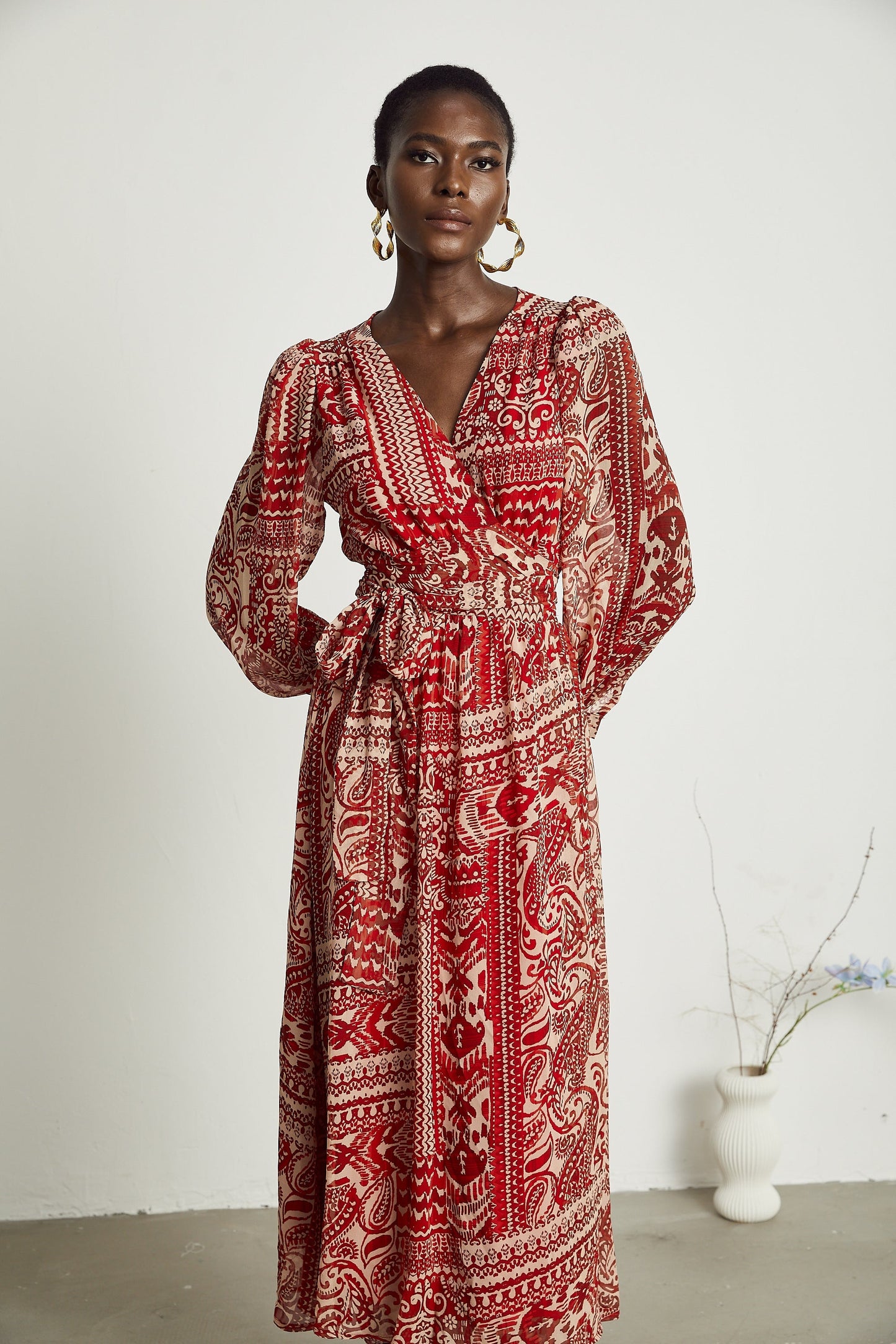 Camille pattern-print midi dress