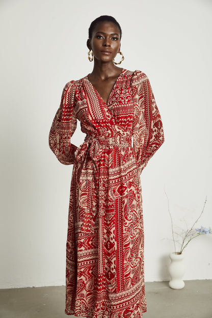 Camille pattern-print midi dress