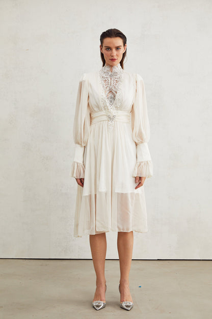 Mirage lace-detail embellished dress