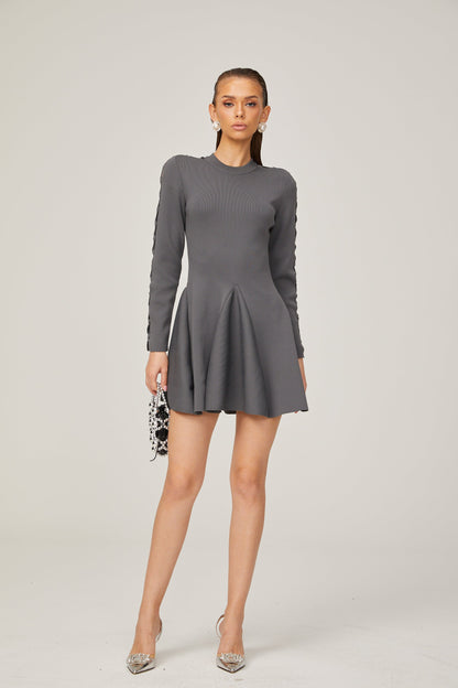 Élodie cut-out flared knitted mini dress
