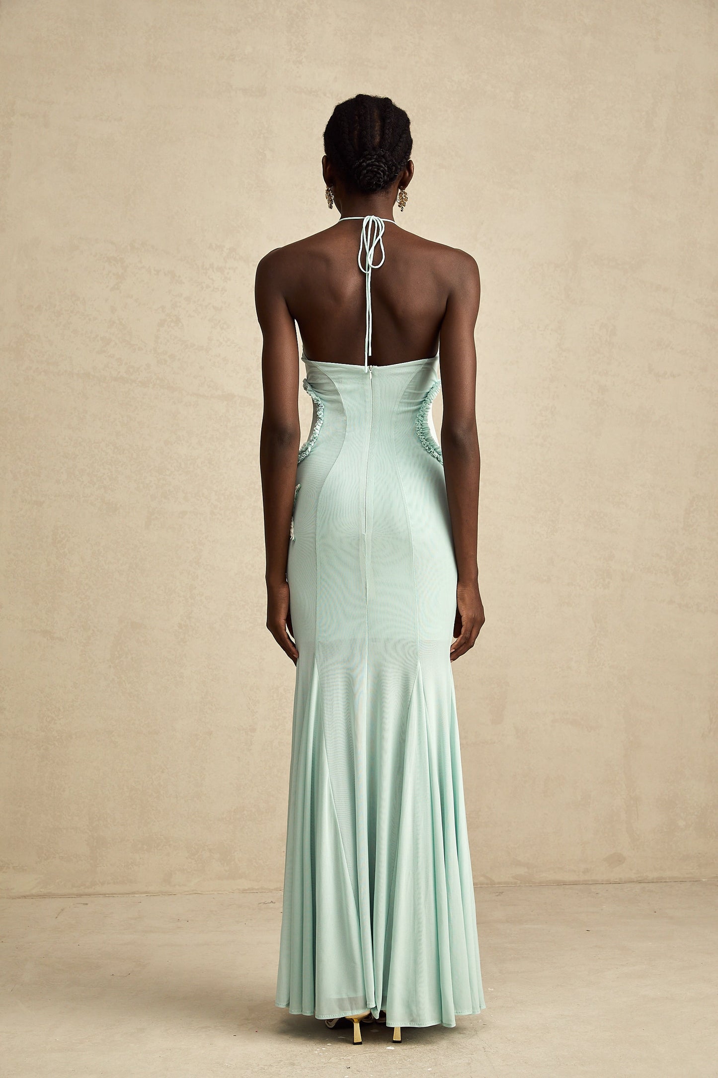 Amélie ruffle-detail butterfly maxi dress