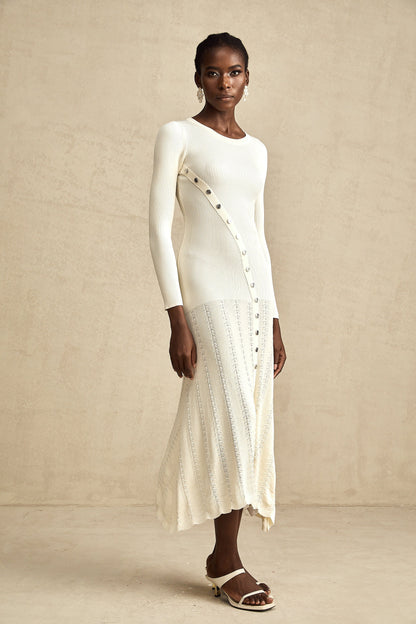 Éléonore button-embellished knitted midi dress