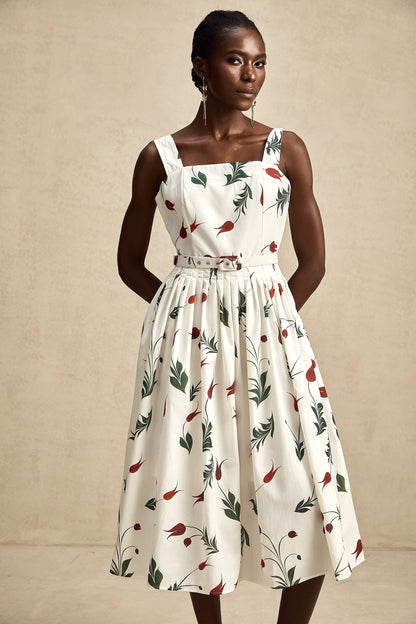 Lætitia floral-print poplin midi dress