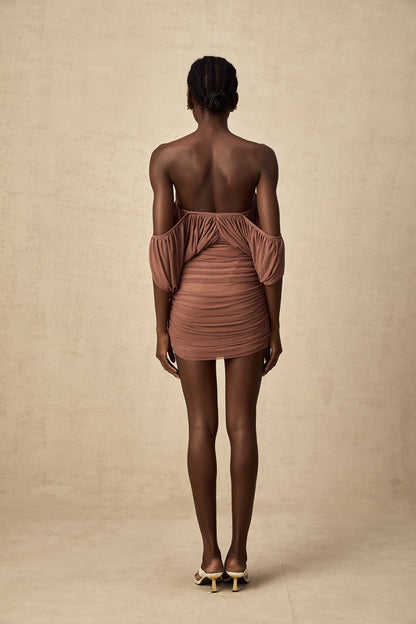 Zohra off-shoulder bodysuit & skirt matching set