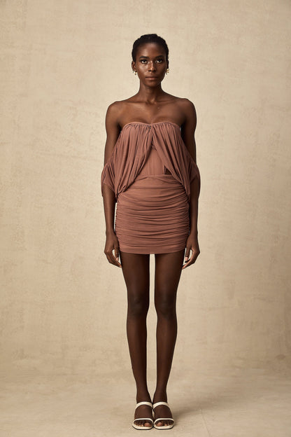 Zohra off-shoulder bodysuit & skirt matching set