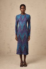 Marie zigzag knitted midi dress