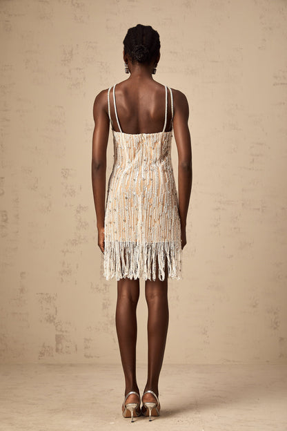 Giulietta embellished fringed mini dress