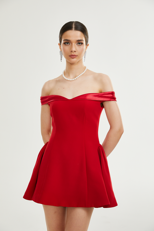 Tana off-shoulder mini dress