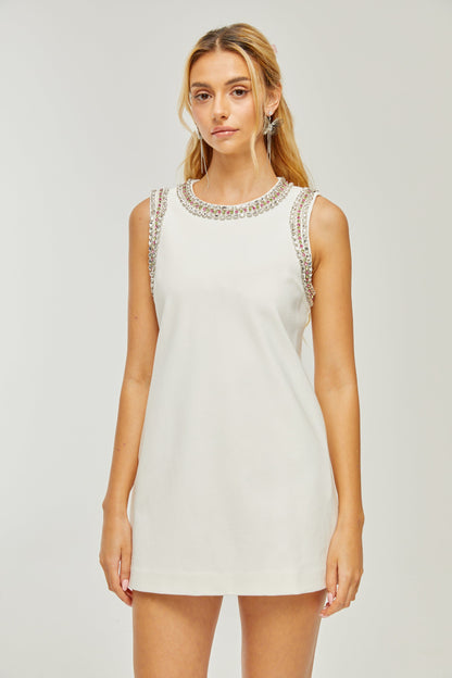 Émilie crystal-embellished mini dress