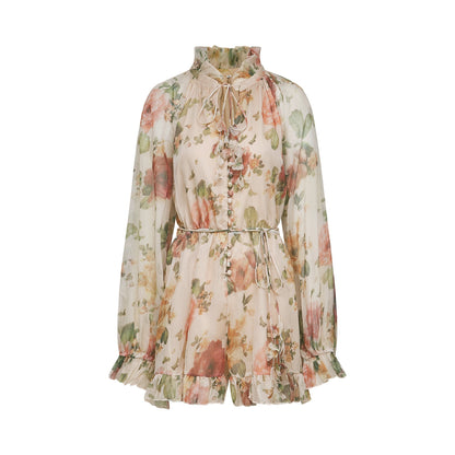 Tilda floral-print gathered mini dress