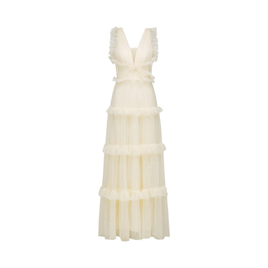 Sophina embellished ruffled maxi dress