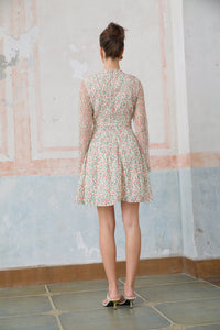 Marion floral-print pleated mini dress