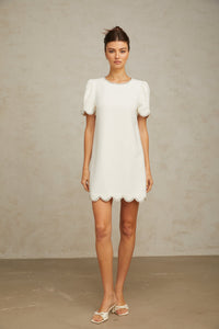 Bérénice white crystal-embellished mini dress