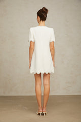 Bérénice white crystal-embellished mini dress