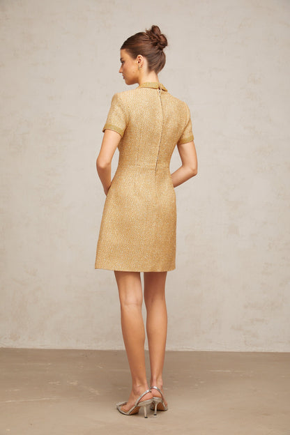 Mélodie gold sequined tweed mini dress