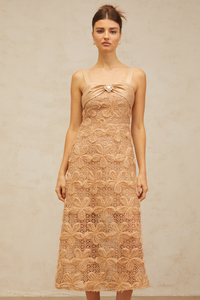Salomé embellished corded-lace midi dress