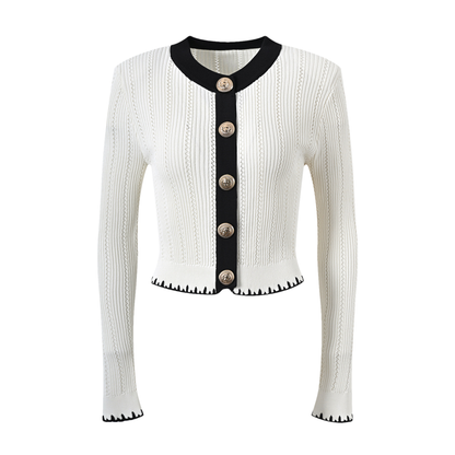 Éliane contrast-trim jacket & skirt matching set