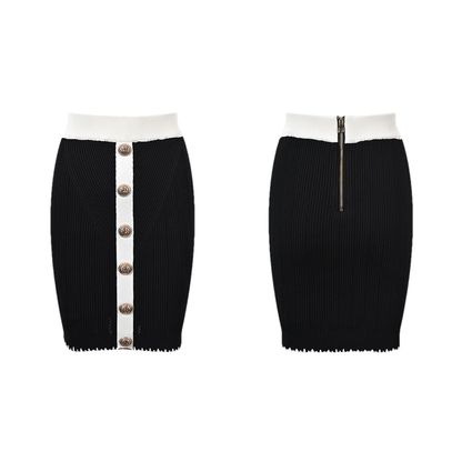 Éliane contrast-trim jacket & skirt matching set