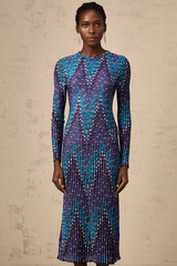 Marie zigzag knitted midi dress