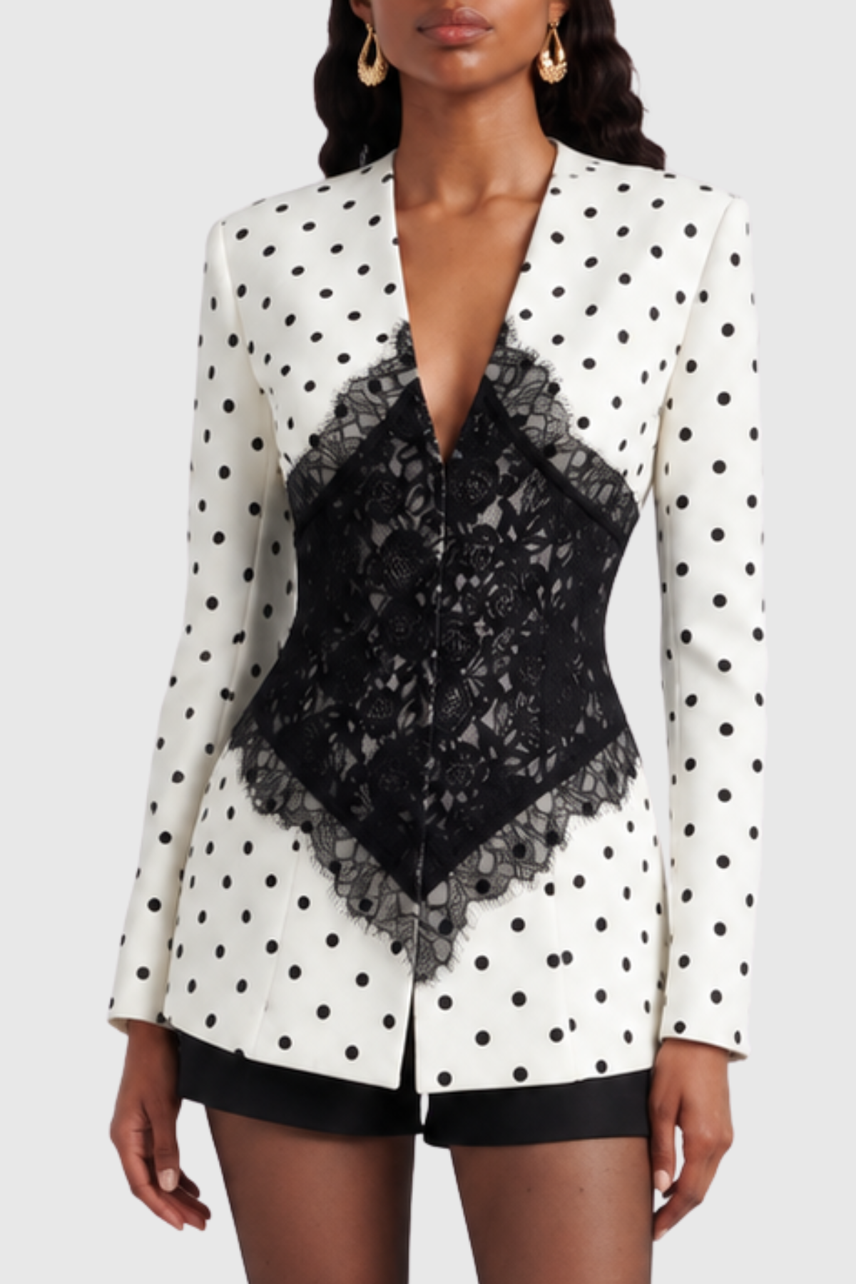 Alvera Lace Polka Dot Blazer