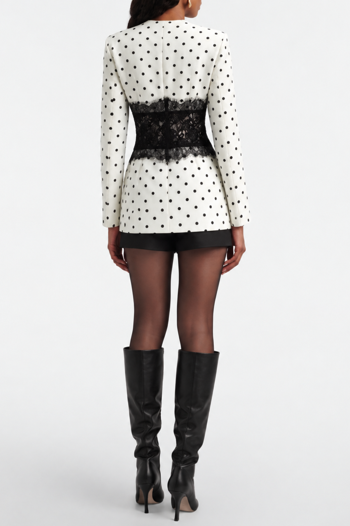 Alvera Lace Polka Dot Blazer
