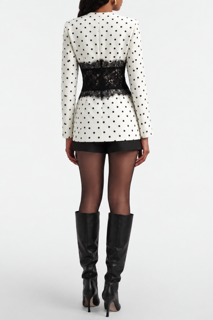 Alvera Lace Polka Dot Blazer