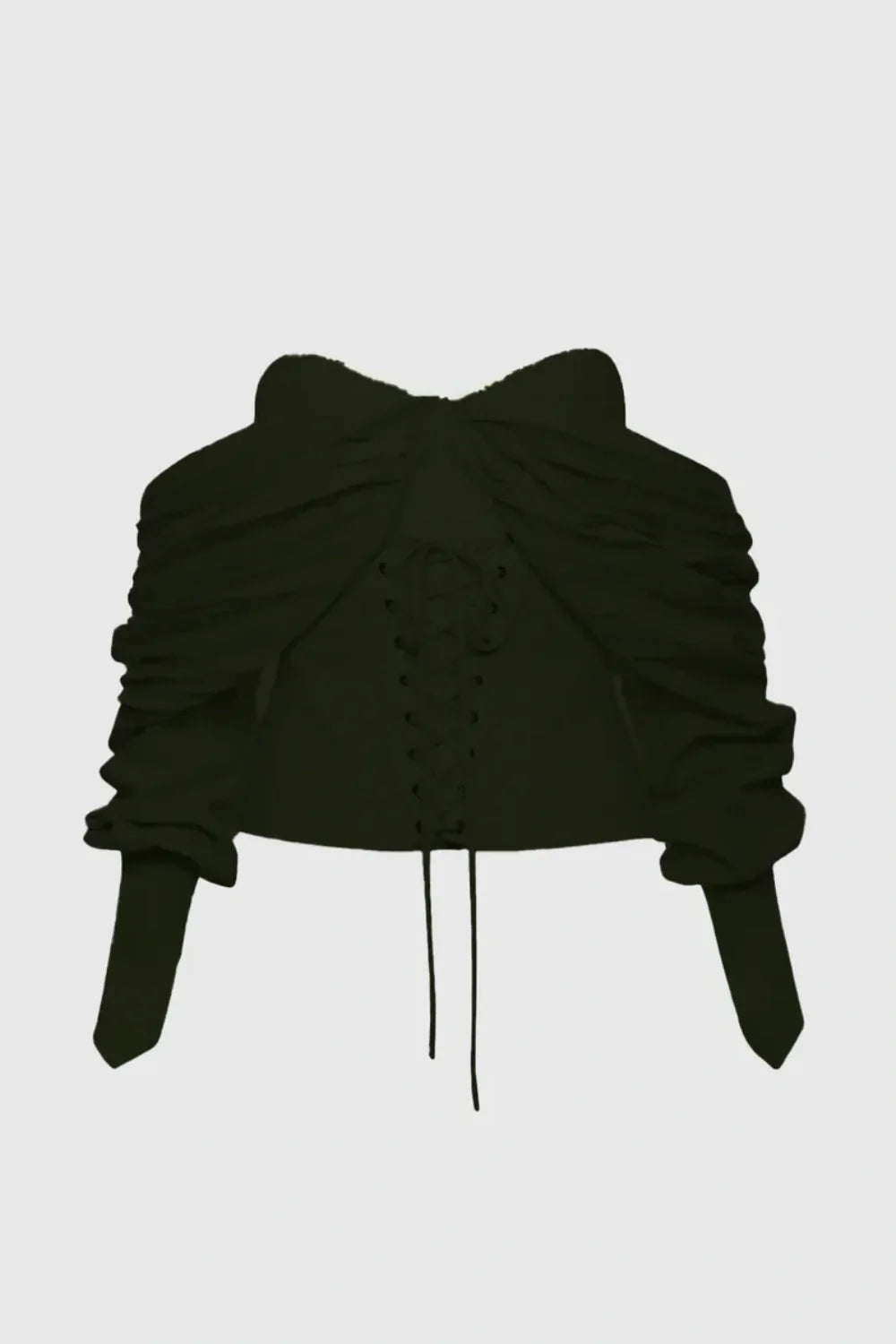 Andaia Off Shoulder Lace Up Corset Top-Black