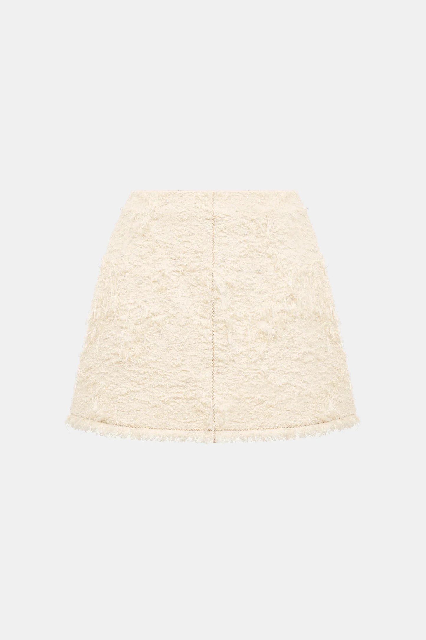 Arife Off Shoulder Bow Crystal Embellished Blazer Two Piece Set - Beige