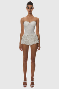 Atici Lace Strapless Corset - White