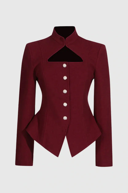 Aymee Cutout Button Blazer