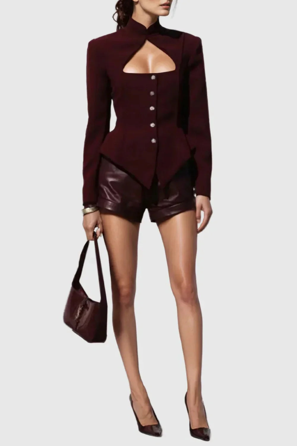 Aymee Cutout Button Blazer