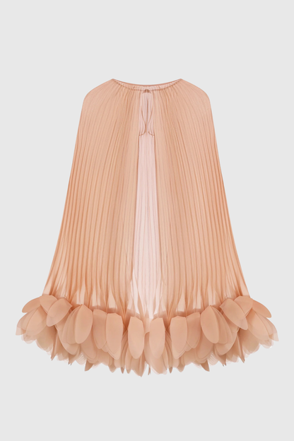 Borya Pleated Petal Cape - Beige