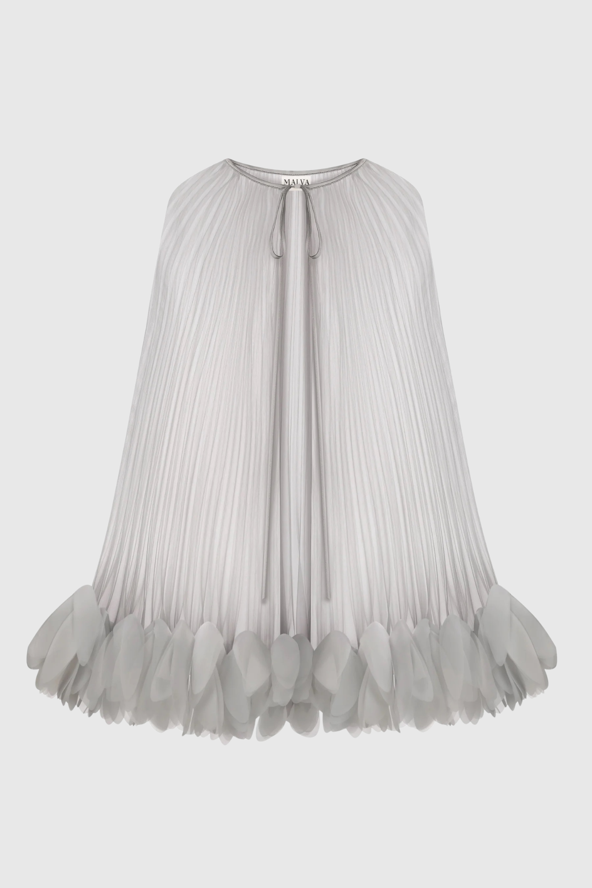 Borya Pleated Petal Cape - Grey