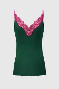 Brandra Lace-trimmed Tank Top - Green